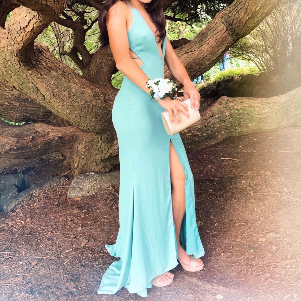 green fame and partners/ free people prom dress!!!